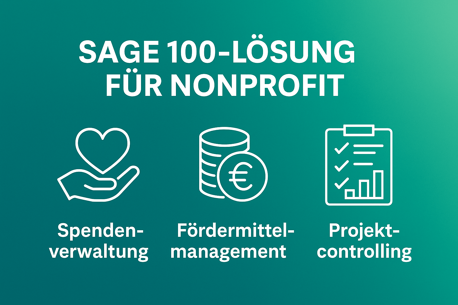 Sage 100 – Lösung für Nonprofit: ERP für Stiftungen, Vereine und NGOs. Transparente Buchhaltung, Controlling und Fördermittelmanagement.