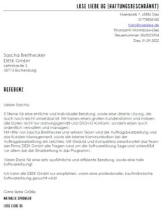 Sage 100 Beratung – Lose Liebe UG vertraut auf DESK Software & Consulting GmbH