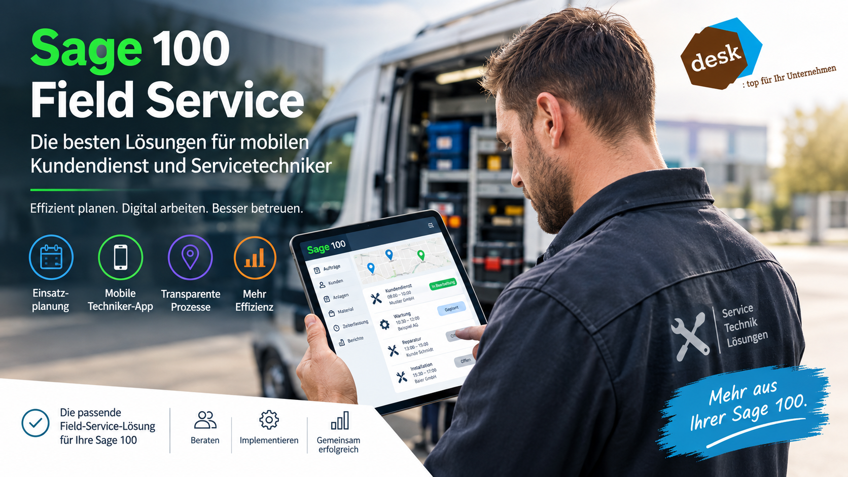 Sage 100 und ADASMA verbinden: Fertige Schnittstelle für Field Service und Einsatzplanung