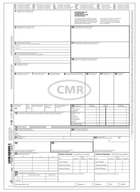 Sage 100 CMR Frachtbrief