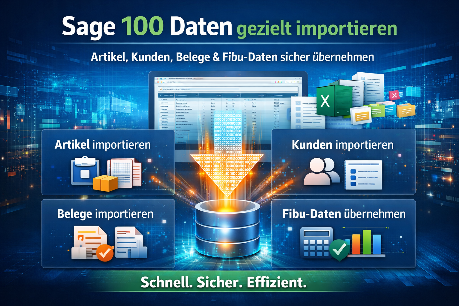 Sage 100 Daten gezielt importieren