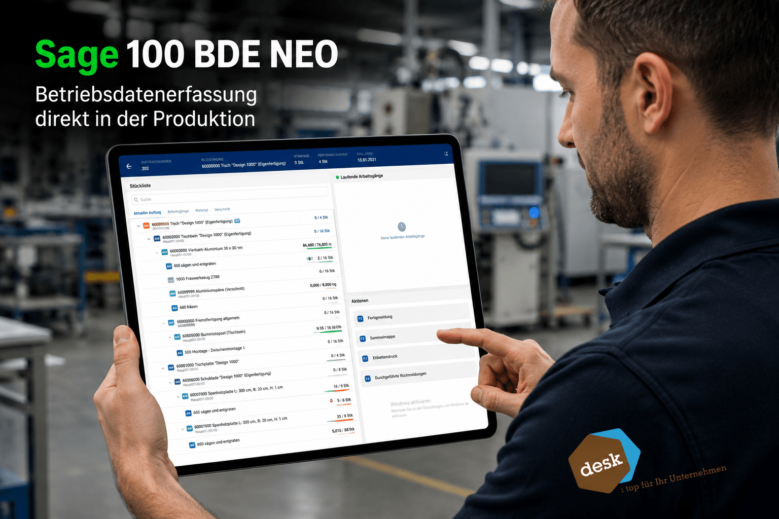 Sage 100 BDE: End of Support 2027 – jetzt auf BDE NEO umsteigen