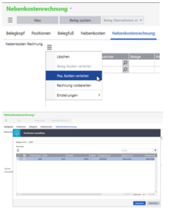 sage 100 Beschaffungsnebenkosten Verteilung