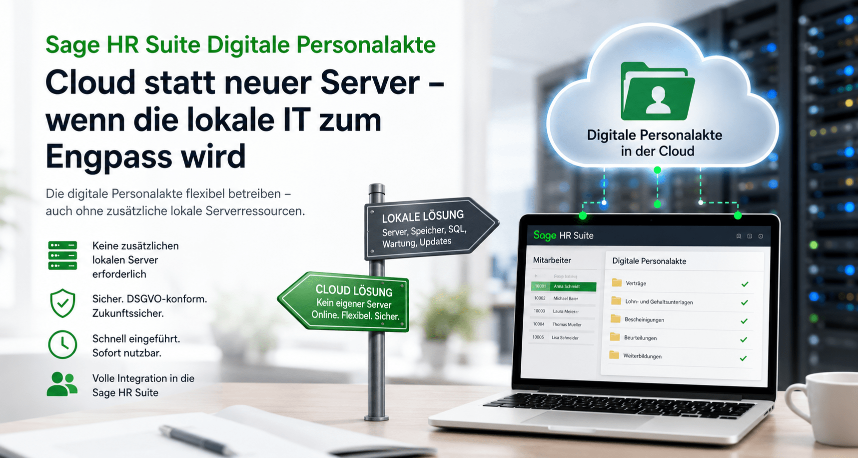 Sage HR Suite Digitale Personalakte: Cloud statt neuer Server